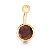 Laden Sie das Bild in den Galerie-Viewer, Rhodolith mit Brillant (10 mm Stab) in Rosegold