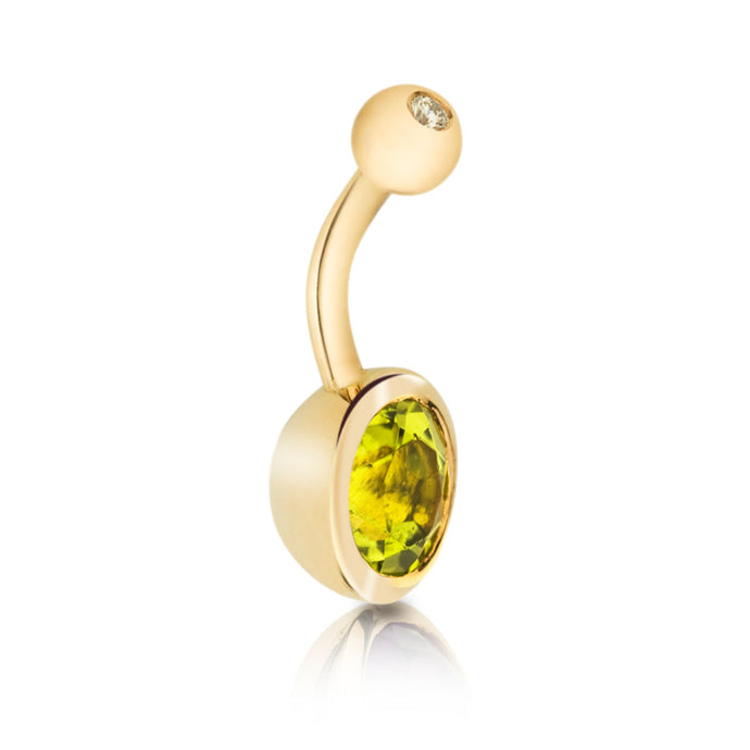 Peridot mit Brillant in Rosegold